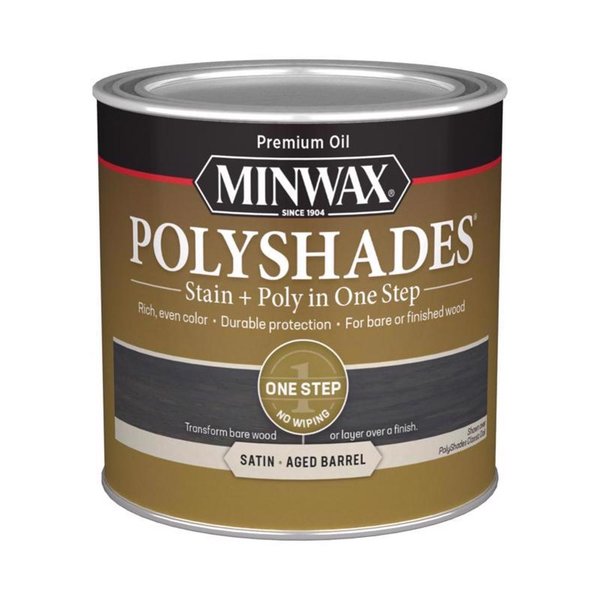 Minwax PolyShades Semi-Transparent Satin Aged Barrel Oil-Based Polyurethane Stain and Polyurethane F 213994444
